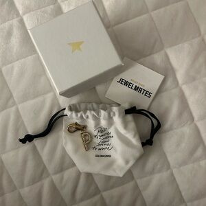 Golden Goose Gold Letter P Charm with Crystals